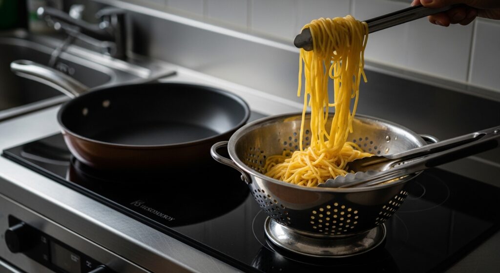 パスタがくっついて塊になるのはなぜ?湯量と最初の1分でほどける茹で方の方法 19 やりがち注意:これをやると塊が戻りやすい