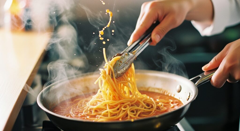 パスタがくっついて塊になるのはなぜ?湯量と最初の1分でほどける茹で方の方法 22 茹で上がり後のひと手間で「味」も「ほどけ」も上がる